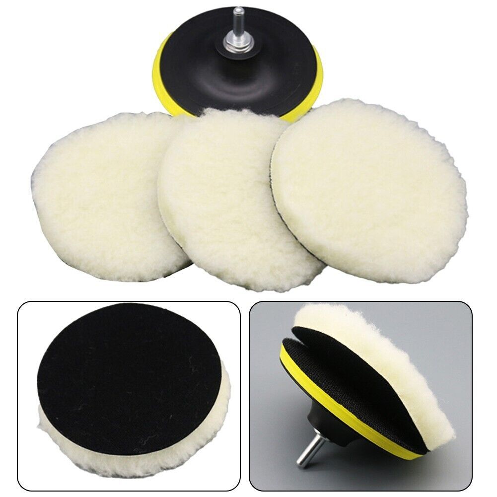 wool poles velcro 4 inch set 5pcs polishing wool backing pad tatakan velcro + baut konektor bor kain