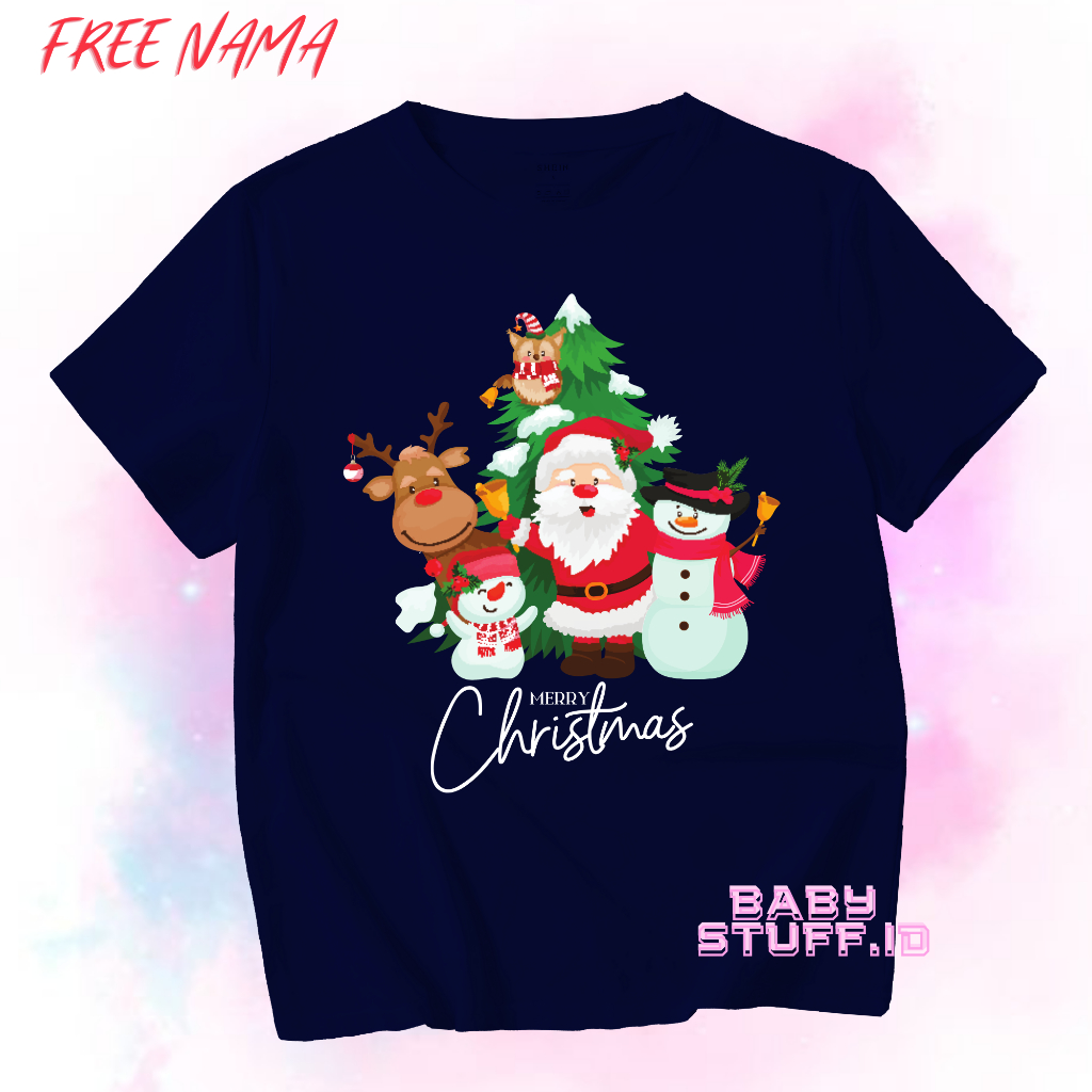 baju natal Kaos anak laki laki dan anak perempuan usia 1-10 tahun
