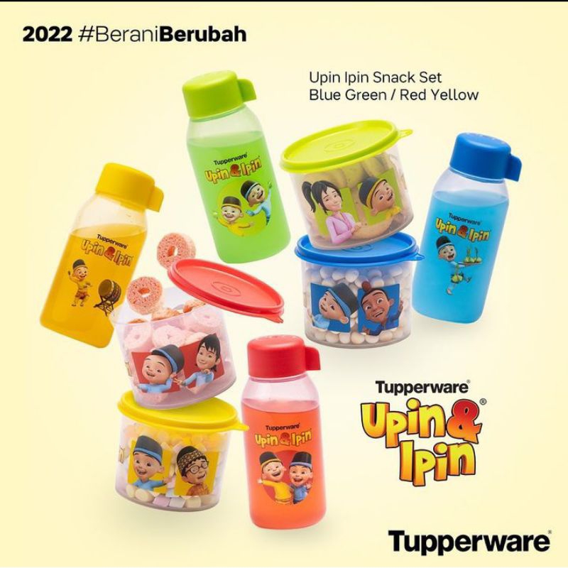 upin ipin snack set tupperware / botol minum & toples tupperware