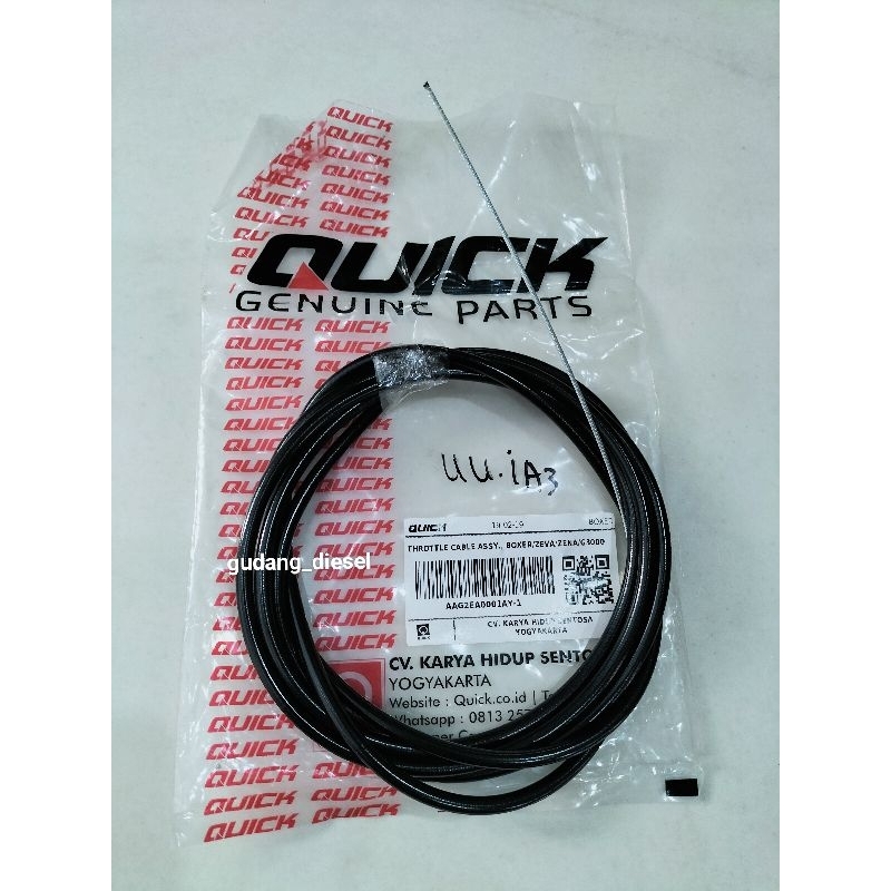 Kabel Gas Traktor Sawah Quick G1000Boxer/Zeva/Zena/G3000 Trhottle Cable assy