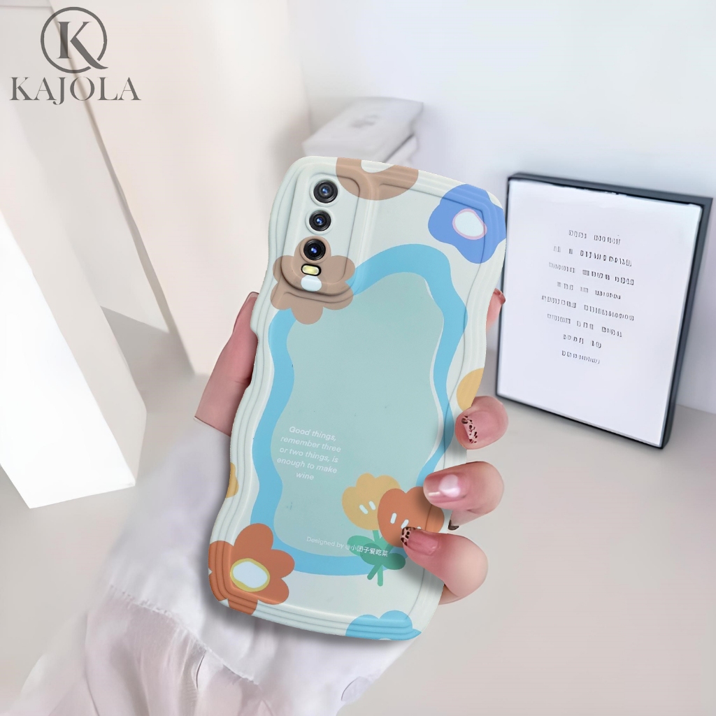 Case Gelombang VIVO Y20 / Y12S Motif Aesthetic Bahan Softcase silicon Lentur - Skin / Casing Handpon