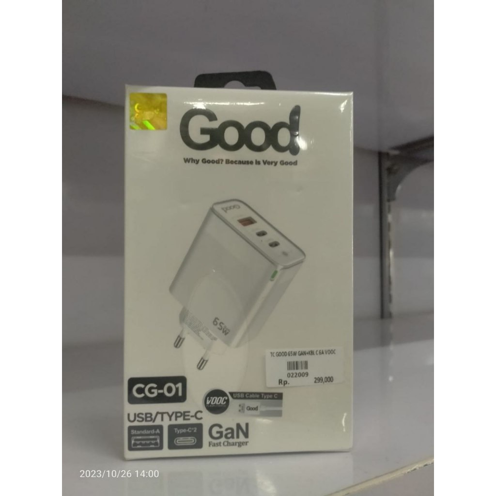 TC GOOD 65W GAN + KABEL C 6A VOOC