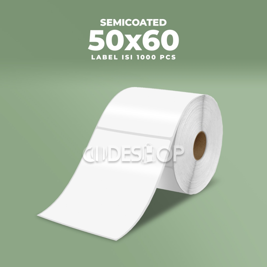 

Label Stiker Semicoated 50x60mm 50x60 Sticker Barcode 50 x 60 mm isi 1000 Pcs