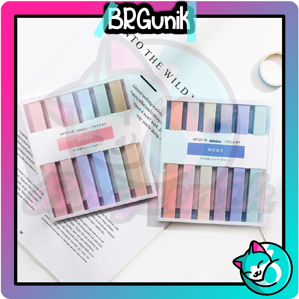 

BRGUNIK Stabilo highlighter pastel marker Highlighter marker Morandi color & Macron pastel double tip 6 colors S104