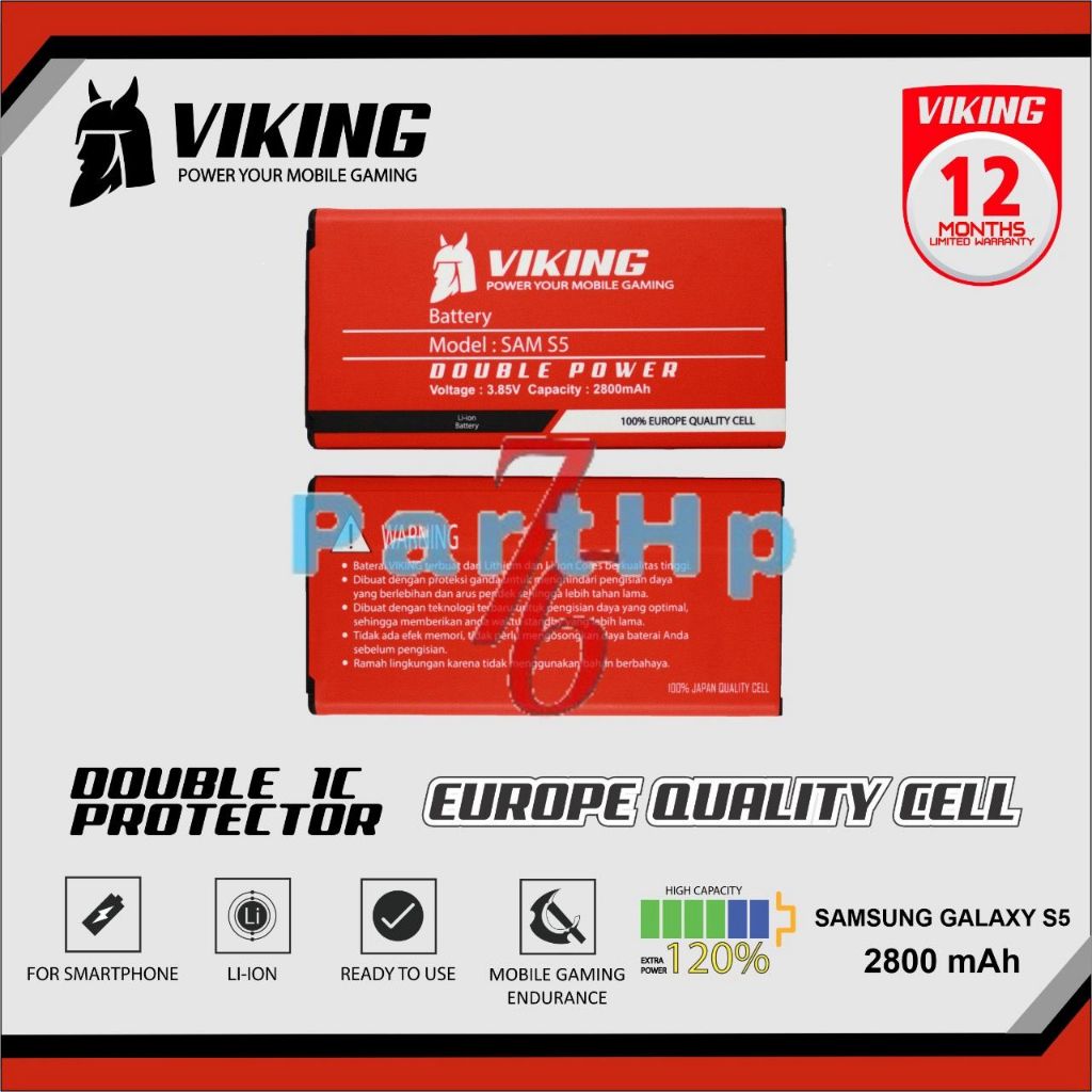 Baterai Viking Double Power - EB-BG900BBC / Samsung Galaxy S5 / G900 / SM-G900F / G900I / G900M / G9