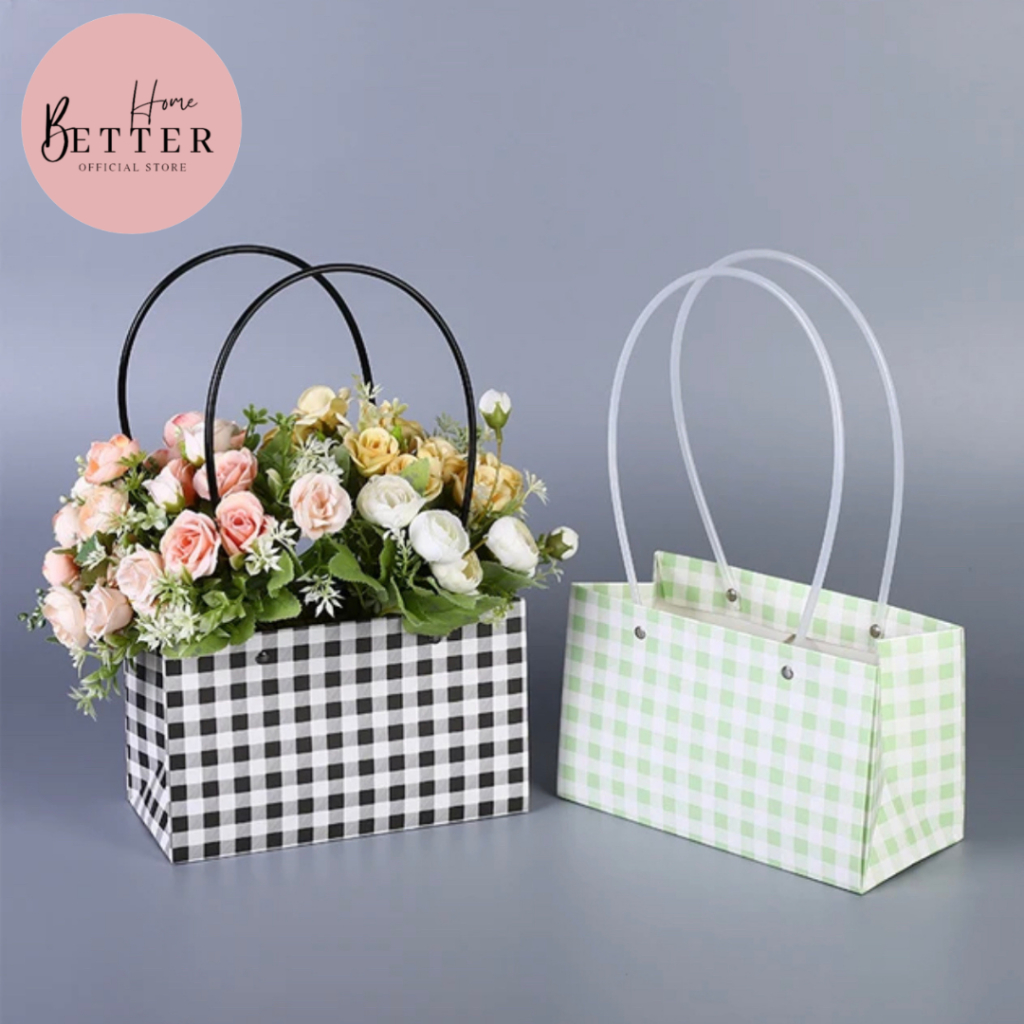 

Better Home - Flower Packing Paper Bag Square Pattern Tas Bouquet Flower Handbag EMYDL