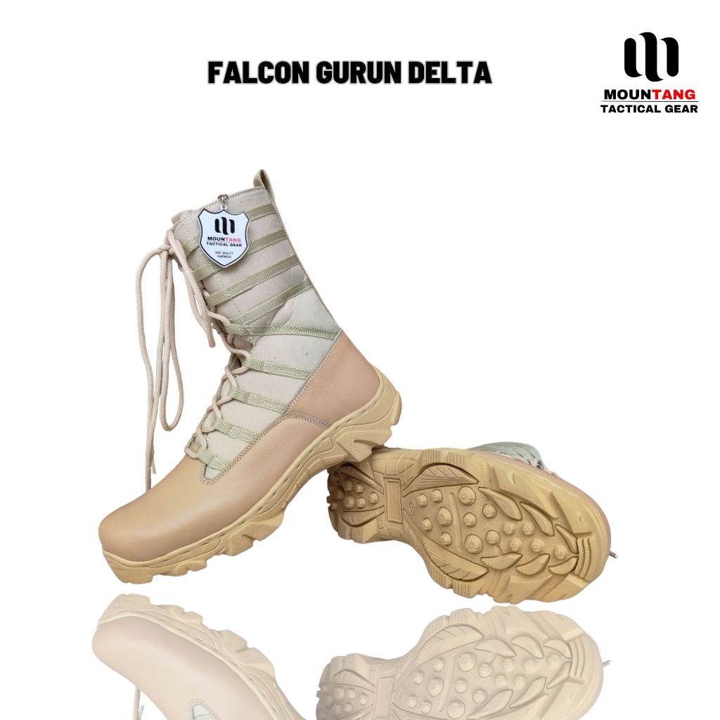 Sepatu pdl kemenhan satpol pp gurun (Cream) TNI POLRI Kombinasi Kulit Asli dan Cordura Premium Ninja