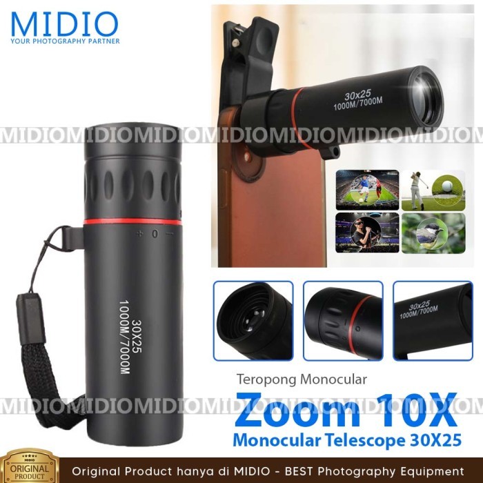 Teropong Monocular Zoom Telescope Compact 10X