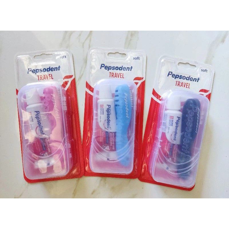 pepsodent travel kit sikat gigi lipat + pasta gigi 25gr