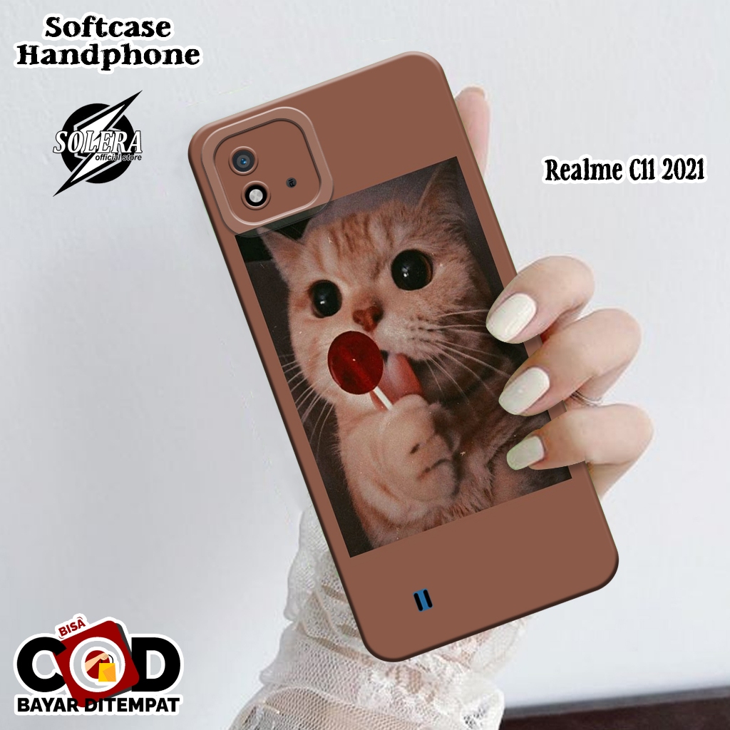 Case Realme C11 2021 Softcase Realme C11 2021 Terbaru Silikon Pro Camera Fashion Case Kartun Kucing 