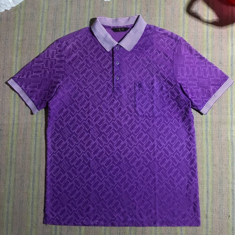 Kaos Polo Pocket Daks Golf Ungu AOP 3D    Second Preloved