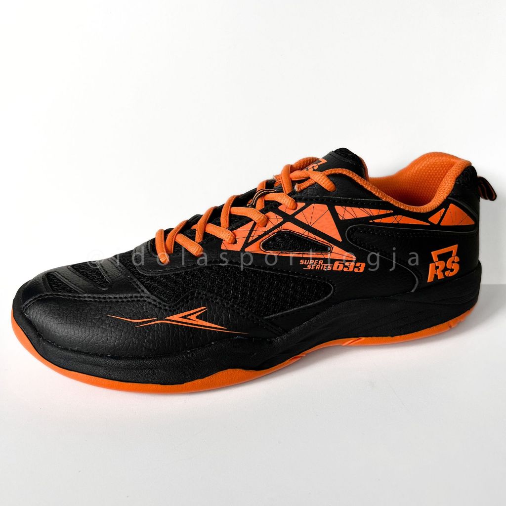Reinforce Speed RS Super Series 633 Hitam/Orange Sepatu Badminton