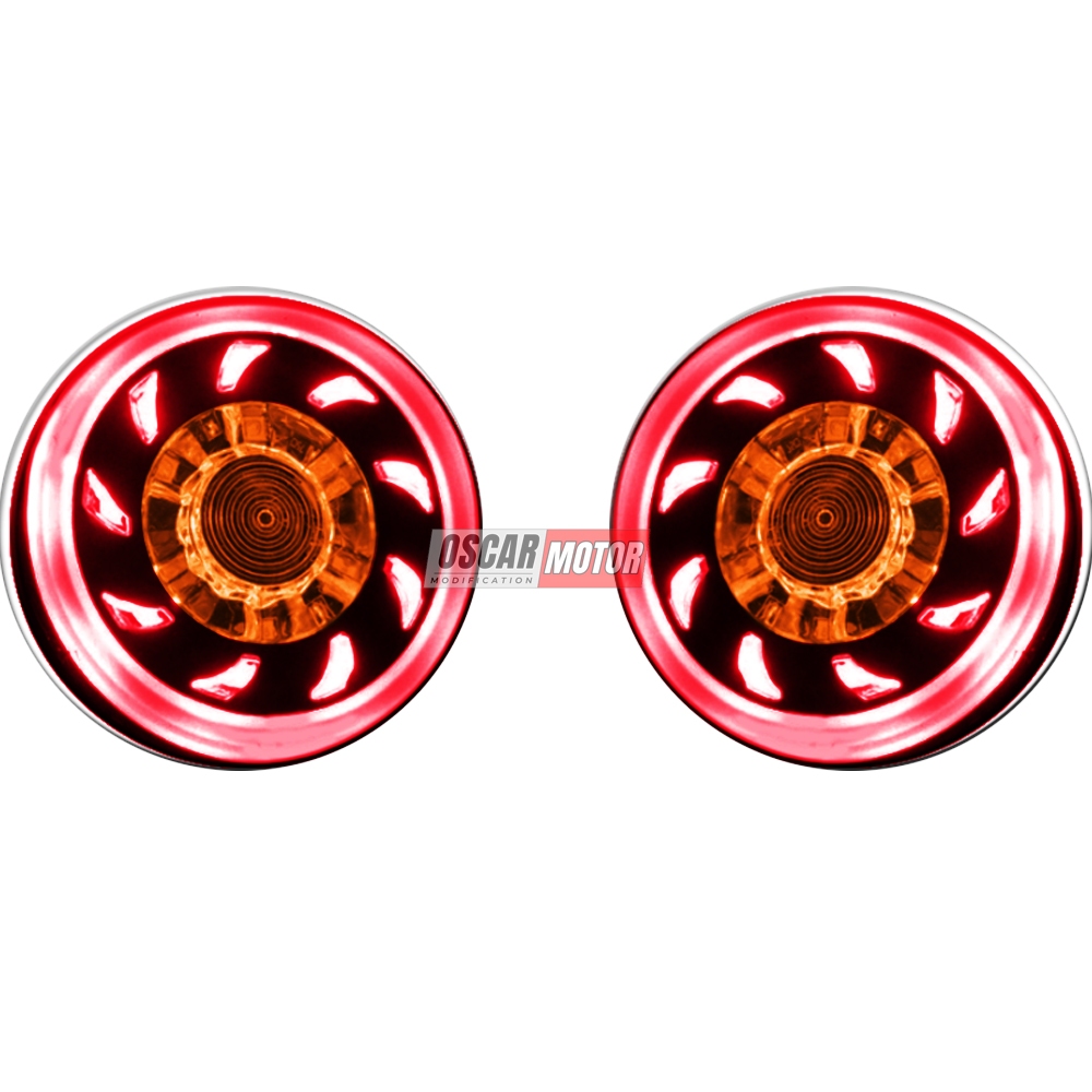 LAMPU SEN TEMPEL BULAT SHURIKEN UNIVBERSAL FAIRING RUNNING FLASH