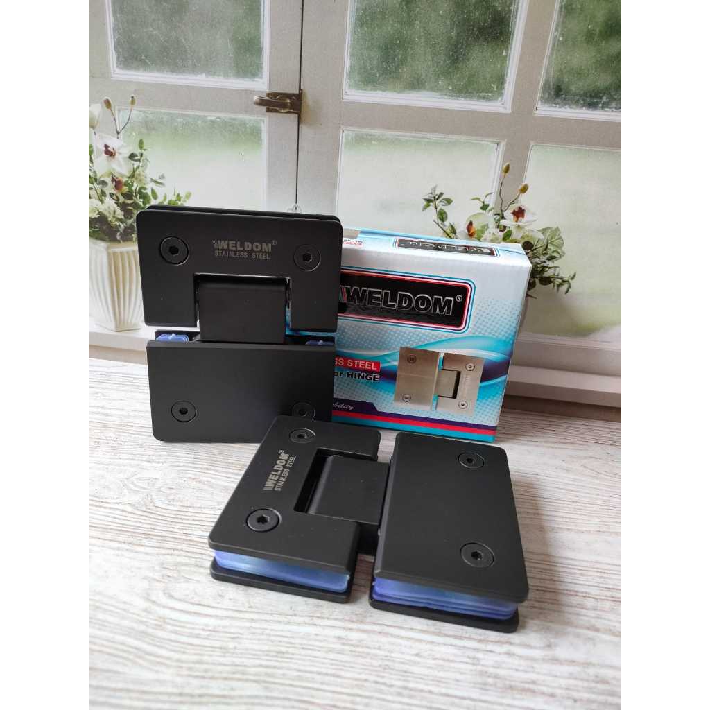 Shower Hinges/ Engsel Shower / Engsel pintu Kaca Warna Hitam