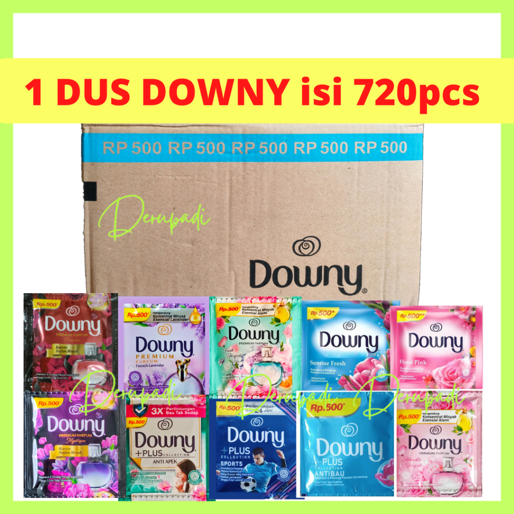 (TMB) 1 karton (720pcs) Downy Pelembut Pakaian / Biru Sunrise Fresh sachet 10ml ready all varian • f