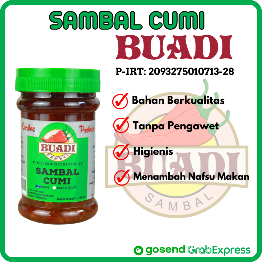 

Sambal CUMI BUADI Sambel Cumi Pedas Extra Pedas Sambal Ekstra Pedas Sambal