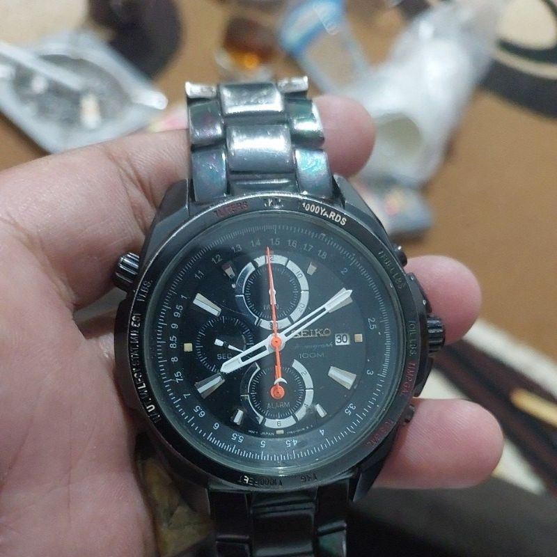 jam tangan original Seiko christograph preloved second bekas