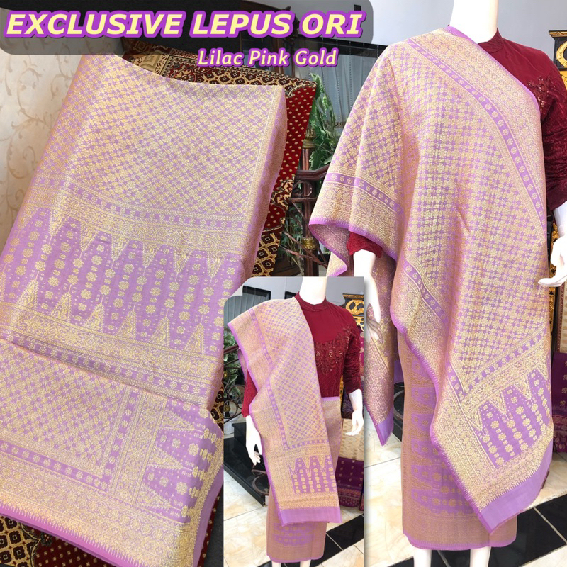 Exclusive Songket Lepus ORI Lilac Pink Gold /Lepus Gebeng warna ORI/songket tenun asli palembang /il