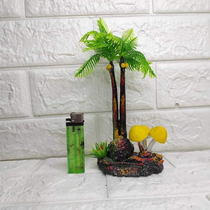 hiasan akuarium kelapa jamur