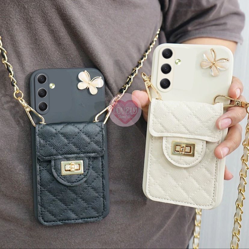 Softcase Tas Hp Dompet Kupu-Kupu For Samsung A54 Terbaru