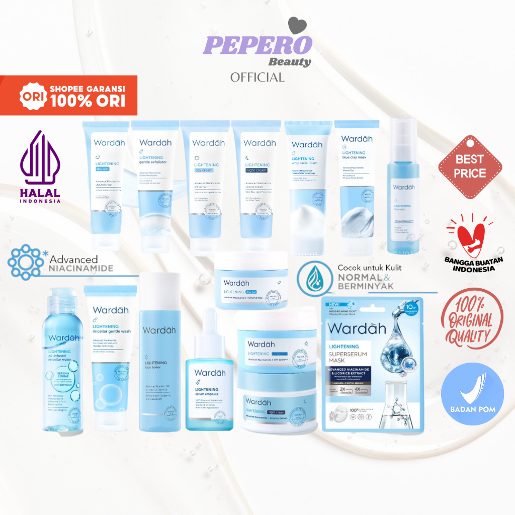 WARDAH Lightening - Facial Foam/ Micellar/ Serum/ Day/ Night Cream/ Toner/ Milk/ Exfoliator/ Ampoule