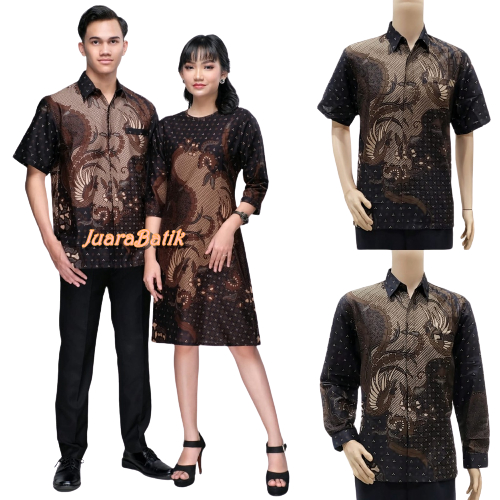 COUPLE BATIK DRESS SOGAN SERAGAM DRESS BATIK COUPLE DRESS JUMBO BATIK BIG SIZE SERAGAM BAJU PESTA CO
