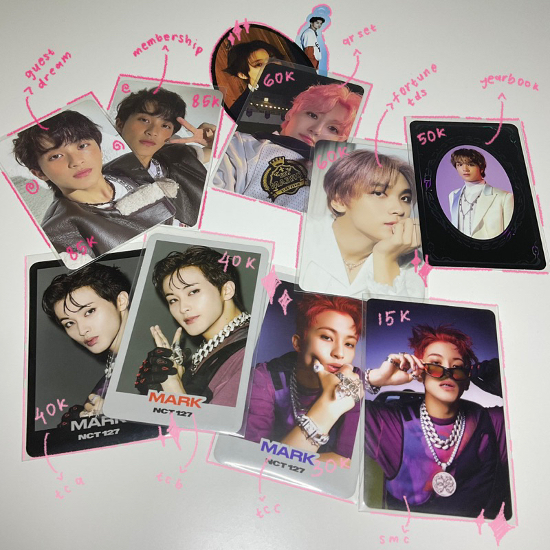 [BACA DESKRIPSI] photocard mark tipsy jaemin qr haechan topang dagu yearbook nct dream 127 smcu pala