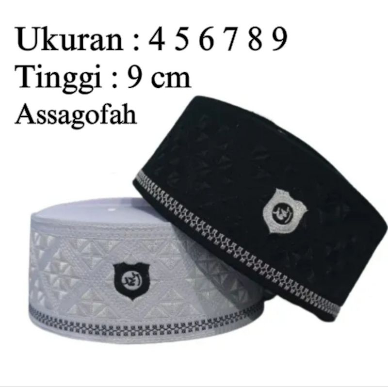 Kopiah Haji Assagofah Peci Haji Kopeah ASSAGOFAH Peci Kopiah Polos