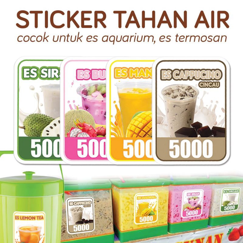 

Stiker Termos Aesthetic Tahan Air Stiker Es Aquarium 15x21cm