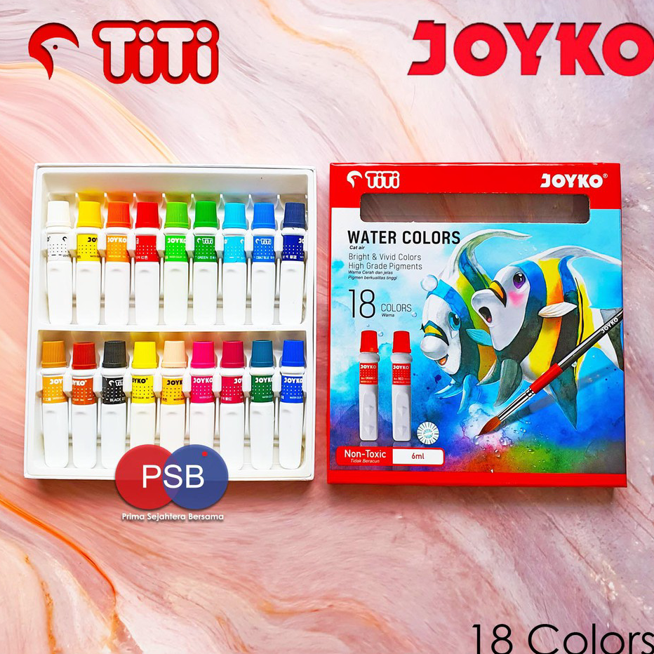 

➔➝✺❇ Titi Joyko Water color 18 colors / cat air Titi Joyko 18 warna