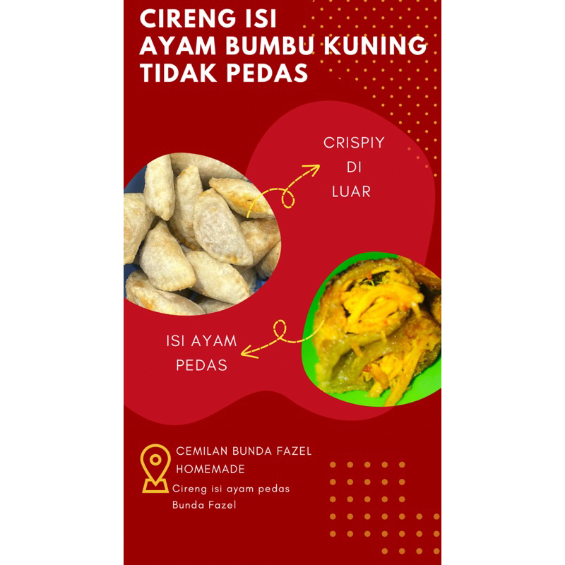 

cireng isi ayam/cireng isi bunbu kuning tidak pedas