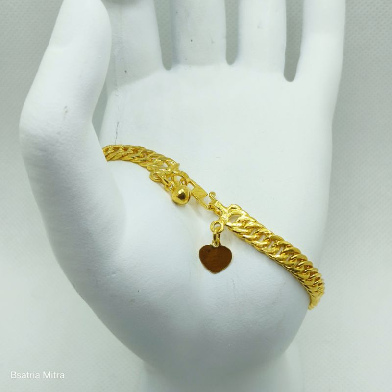 Perhiasan Gelang Rantai Lipan S Lapis Emas