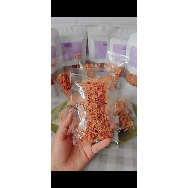 

Bawang goreng 100% murni kemasan 25gr 100gr 200gr