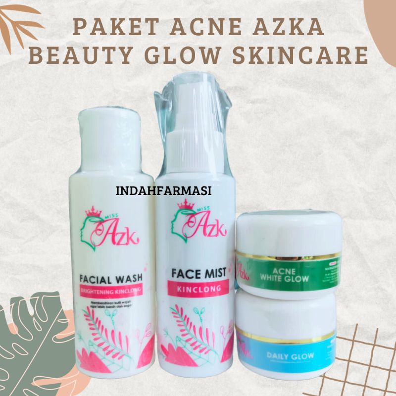 PAKET ACNE WHITE GLOW AZKA BEAUTY GLOW SKINCARE
