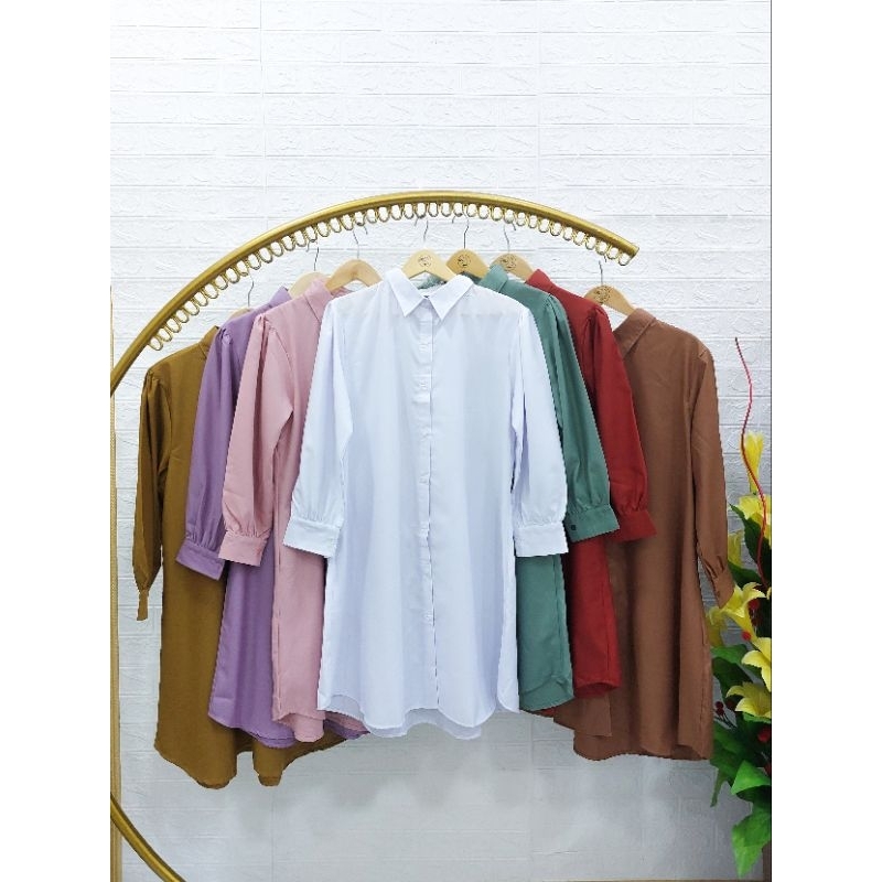 KEMEJA TUNIK TOYOBO POLOS BY ED-NESS KAYLA CANTIK NYAMAN ELEGAN KEKINIAN