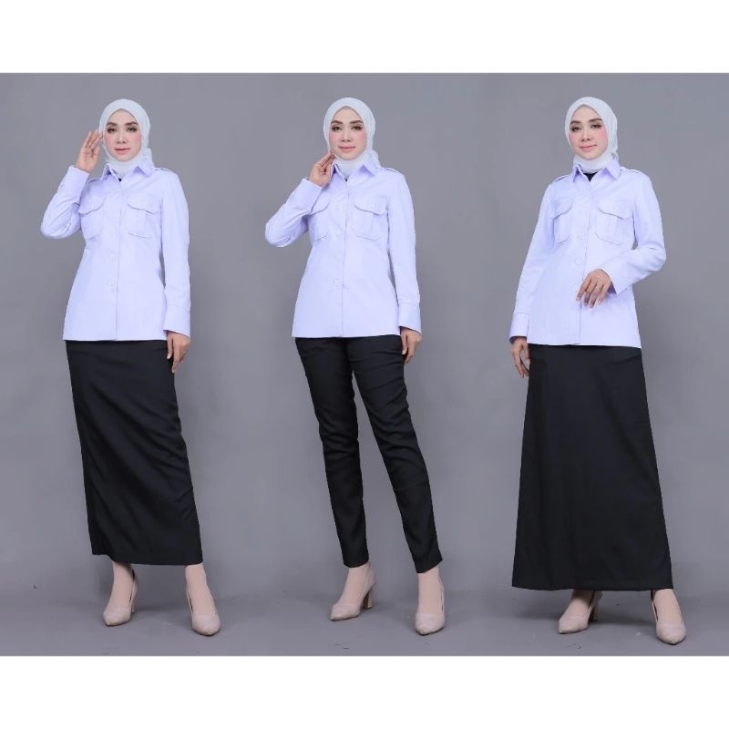 SERAGAM ASN HITAM PUTIH SERAGAM KERJA SERAGAM GURU SERAGAM PDH BLAZER KERJA BLAZER GURU