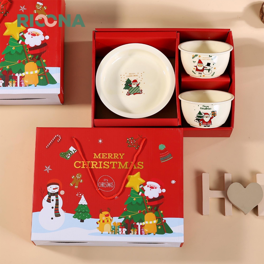 Mangkok Natal Keramik Set Hampers Natal Mangkok Keramik Set Natal