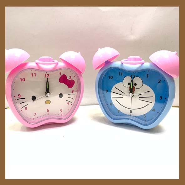 Jam Waker Bentuk Hati dan Apel cocok untuk souvenir ulang tahun anak