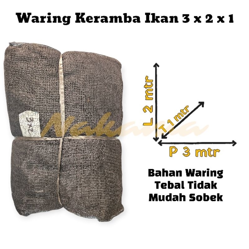 Waring Hitam Keramba Ikan 3 x 2 x 1