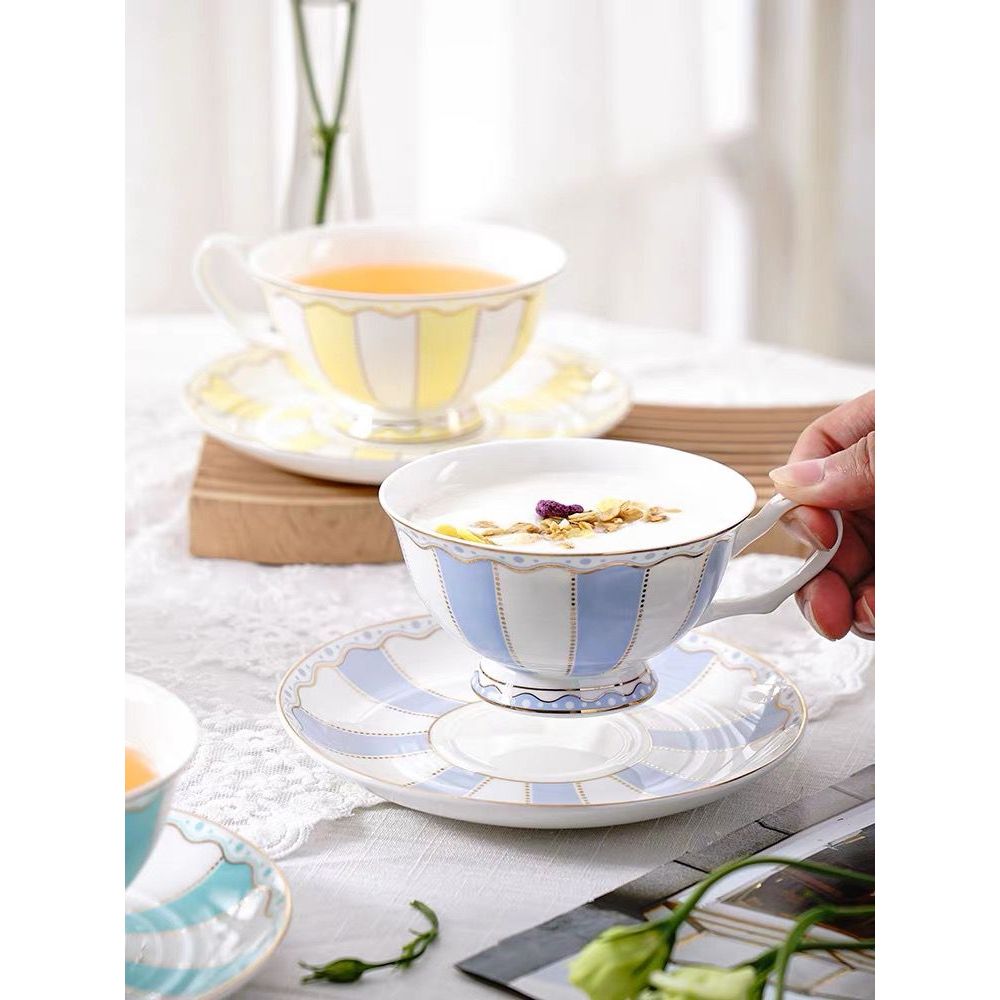 Cangkir set. Cup set,  Gelas satu set dengan Lepek mewah, Cangkir kopi, Cangkir teh, Cangkir susu