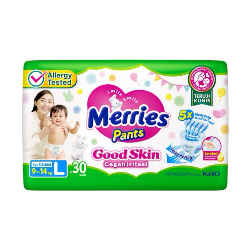 Pampers merries good skin S40 M34 L30