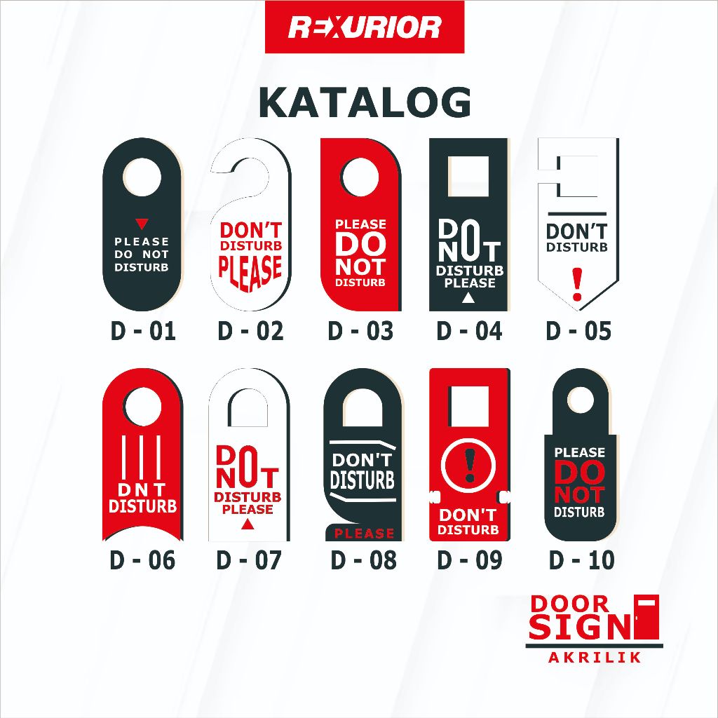 

Door Sign Hanger Hotel l Sign pintu Kamar l Signage Do Not Disturb l Acrylik l Akrilik