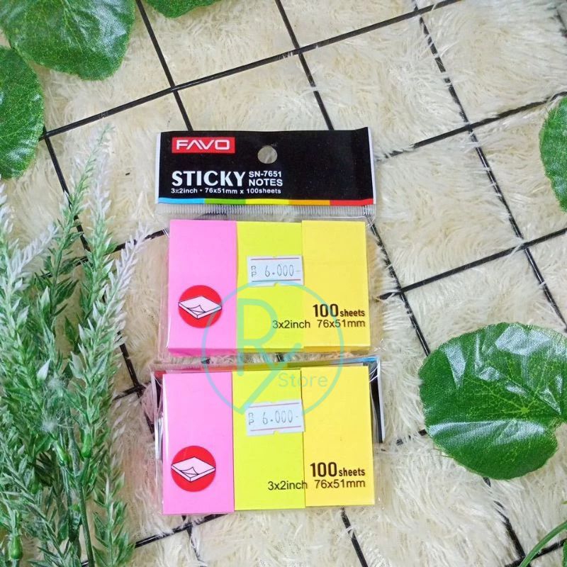 

STICK NOTE FAVO 3 WARNA 3x2in