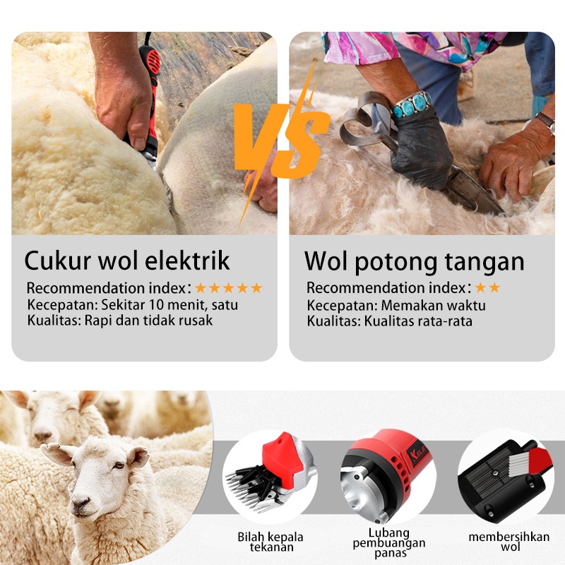 3500W Alat Cukur Bulu Domba Listrik Gunting Rambut Kambing Mesin Pencukur Potong Bulu Domba Alat