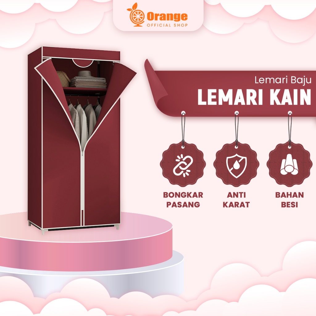 Lemari baju Lemari Serbaguna Kain Lemari gantungan Lemari resleting Lemari polos
