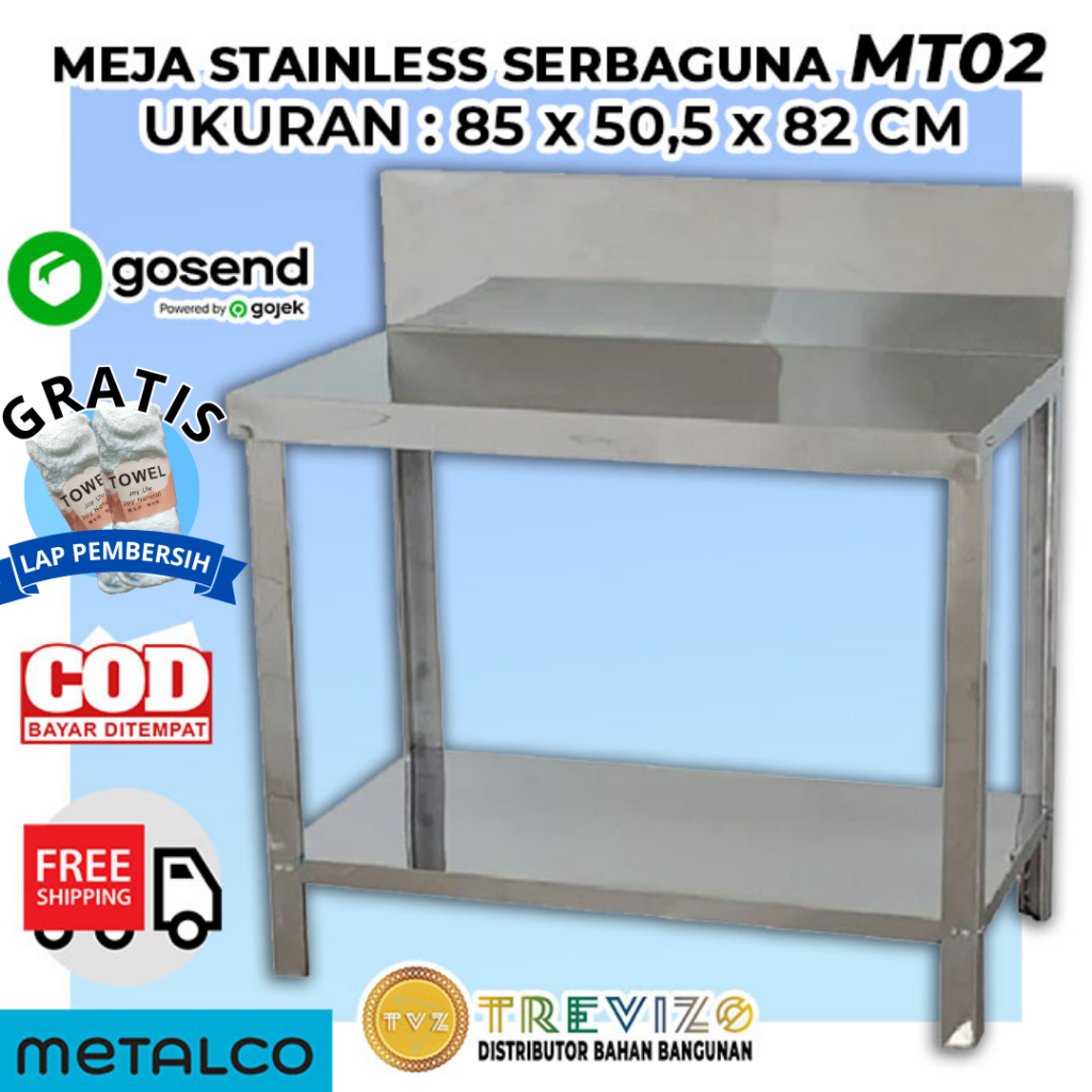 Meja Kompor Meja Dapur Stainless Steel Minimalis MT 2 Metalco HARGA PABRIK