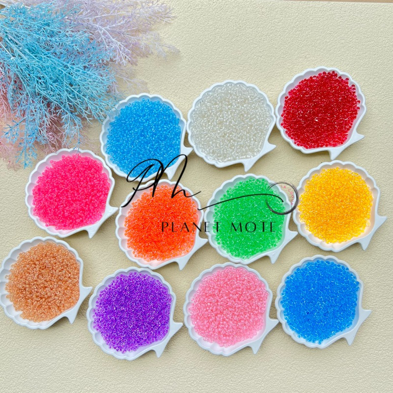 Manik Kaca Kristal Bening 6/0 | Manik Pasir 4mm