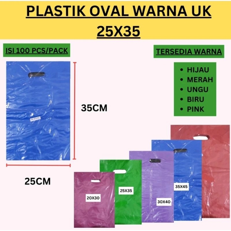 HD Oval Polos Uk 25x35 (1000 Pcs), Plastik Packing / Bungkus Paket, Plastik Baju