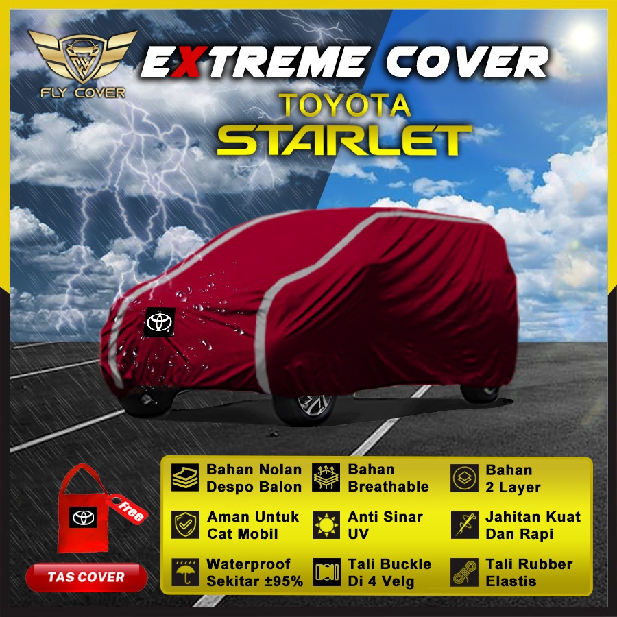 Body Cover Sarung Mobil Starlet Selimut Toyota Starlet Kapsul Kotak Outdoor Waterproof Tutup Penutup
