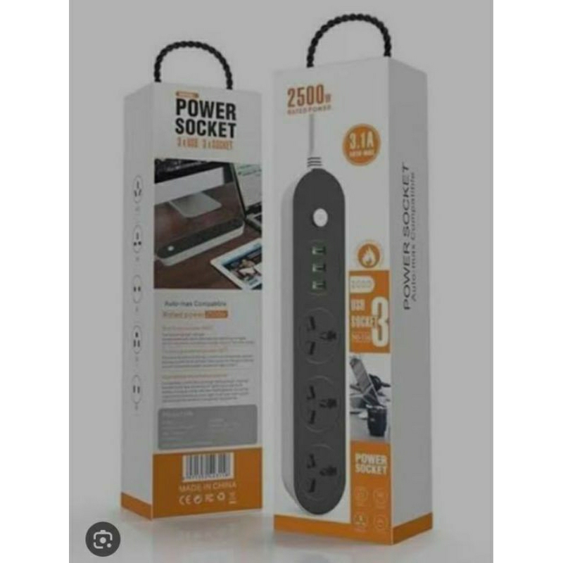 POWER SOCKET T56 ADAPTOR CHARGER STOP KONTAK UNIVERSAL ORIGINAL